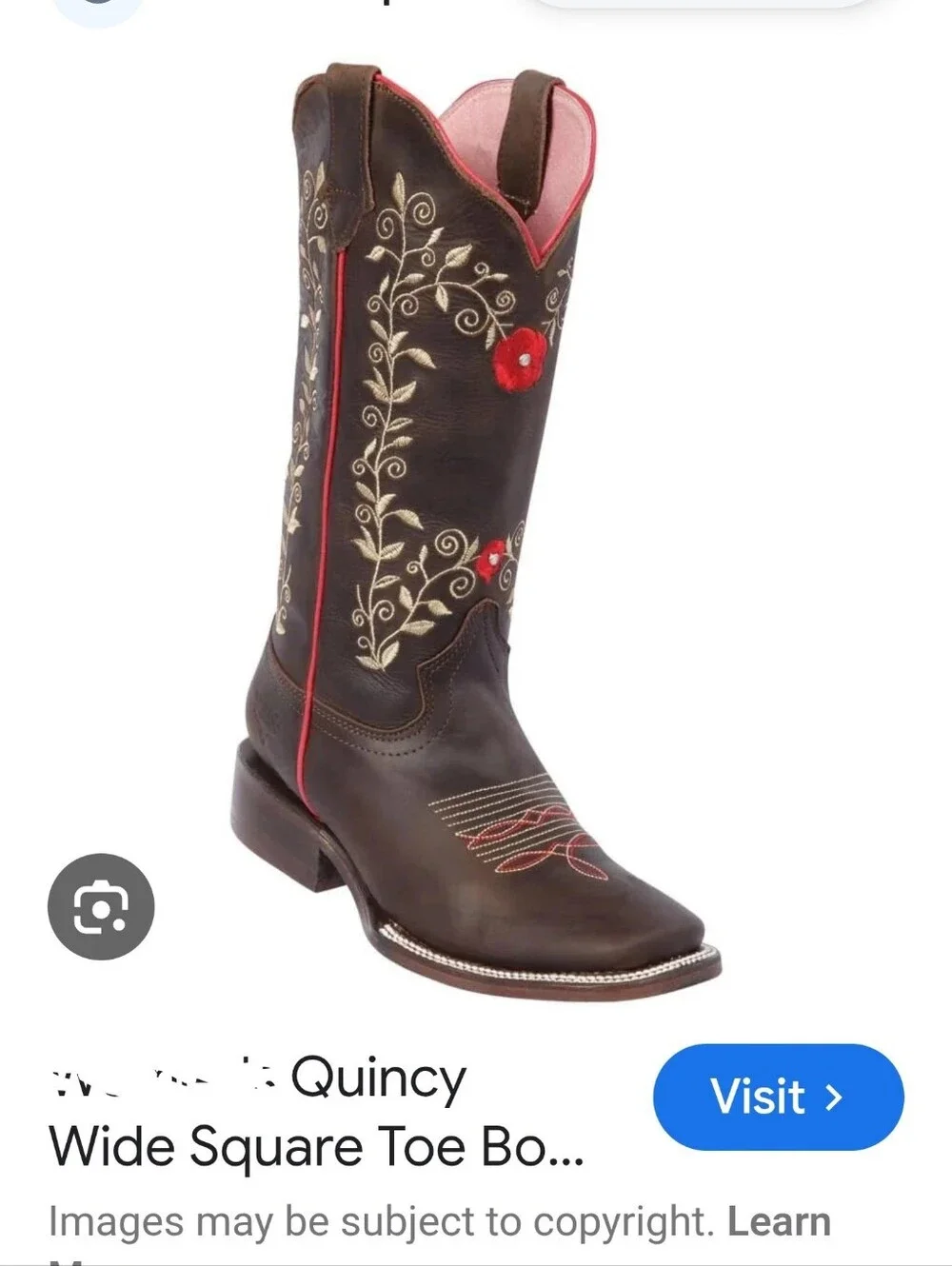 Quincy Brown Embroidered Suede Boots with Red Accents